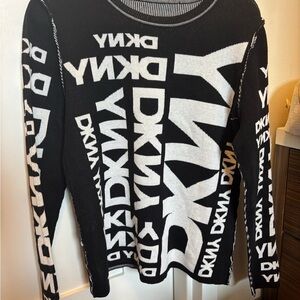 DKNY Black and White Logo Sweater